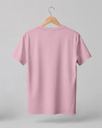 Baby Pink plain half sleeve round neck t-shirt made from premium cotton, 180 GSM red label yarn, biowashed for softness and durability.