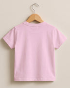 Pink plain cotton kids half sleeve round neck t-shirt made from premium 180 GSM cotton, biowashed for softness and durability.