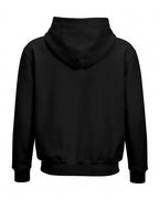 Black plain solid regular hoodie made from premium cotton fleece, 320 GSM, bio-washed and pre-shrunk for warmth and comfort.
