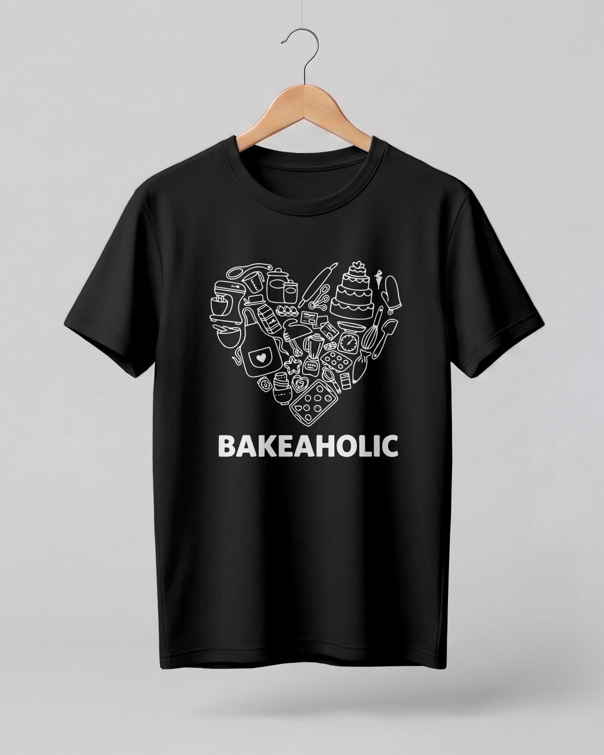 Bakeaholic Heart Half Sleeve T-Shirt
