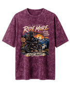 Ride more motorcycle graphic biker acid washed t-shirt