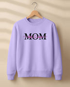 Mom Best Ever graphic sweatshirt with pink script lettering
