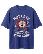 My Own Time Zone Acid Washed Oversized T-Shirt