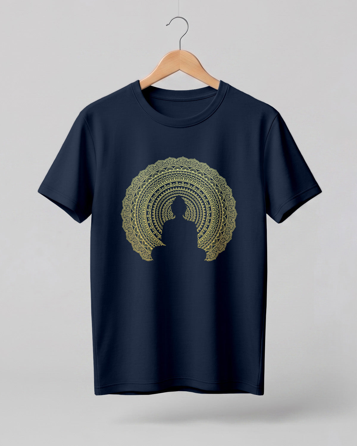 Buddha Mandala Cotton Half Sleeve T-Shirt