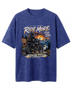 Ride more motorcycle graphic biker acid washed t-shirt