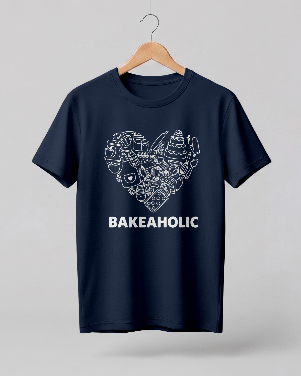 Bakeaholic Heart Half Sleeve T-Shirt