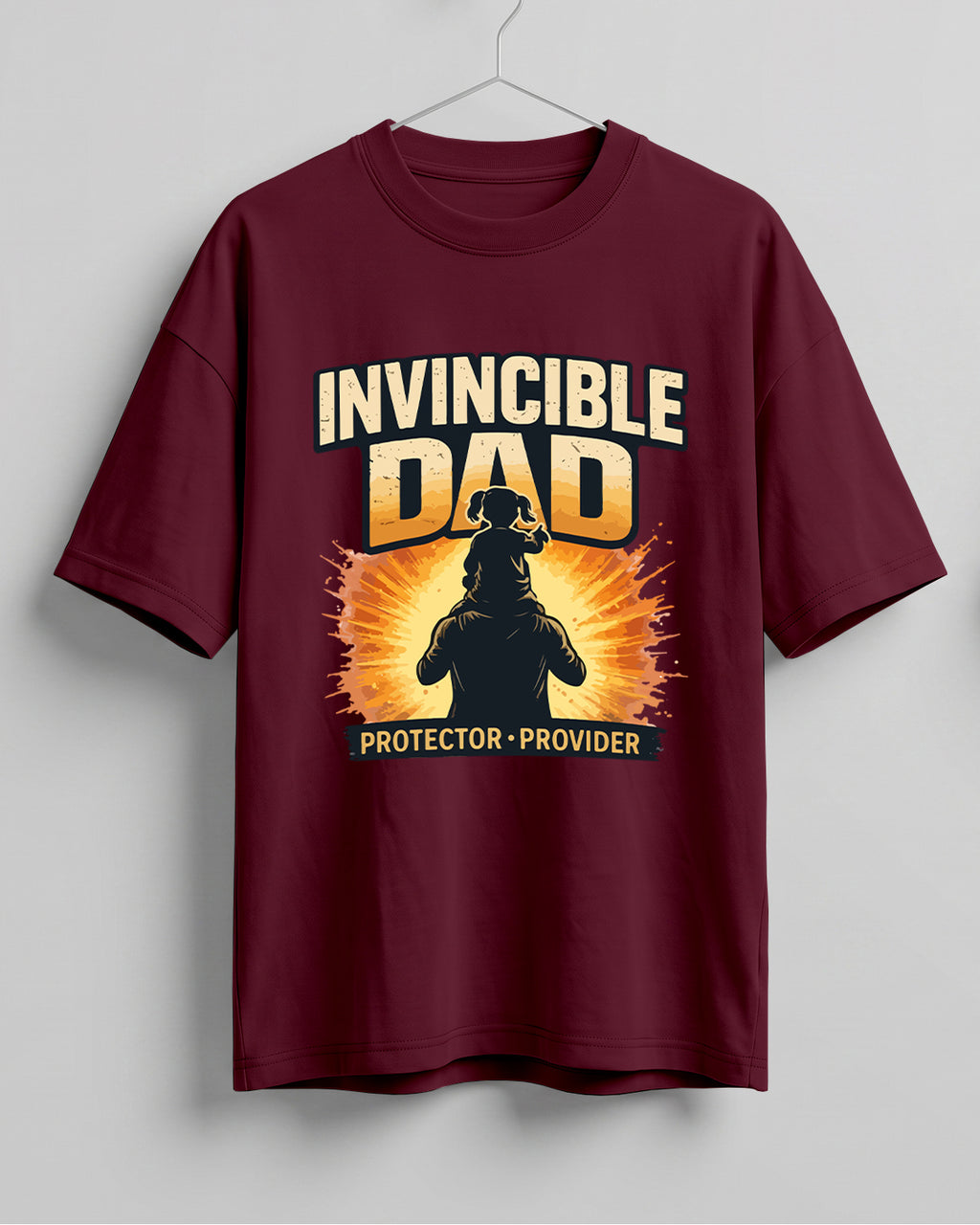 Invincible Dad Protector Provider Oversized T-Shirt
