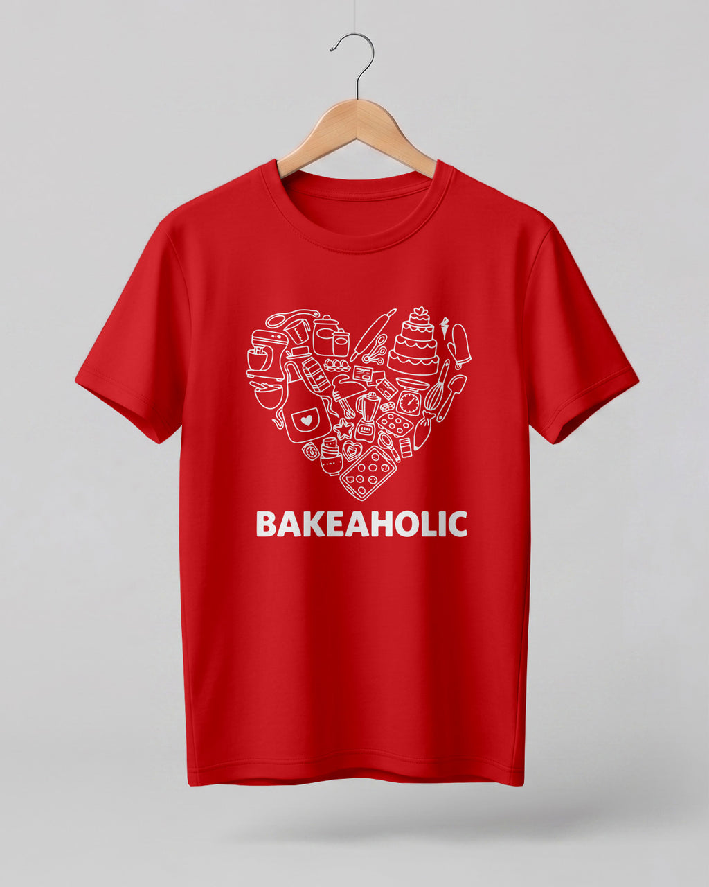 Bakeaholic Heart Half Sleeve T-Shirt