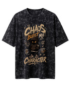 Chaos Built My Character Acid Washed Oversized T-Shirt