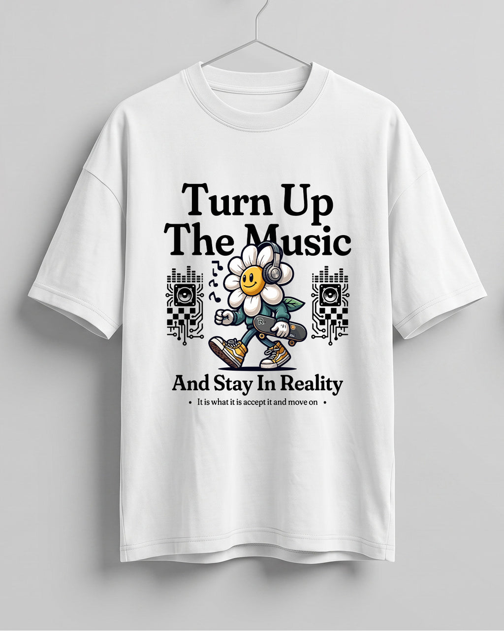Turn Up The Music Cotton Oversized Fit T-Shirt