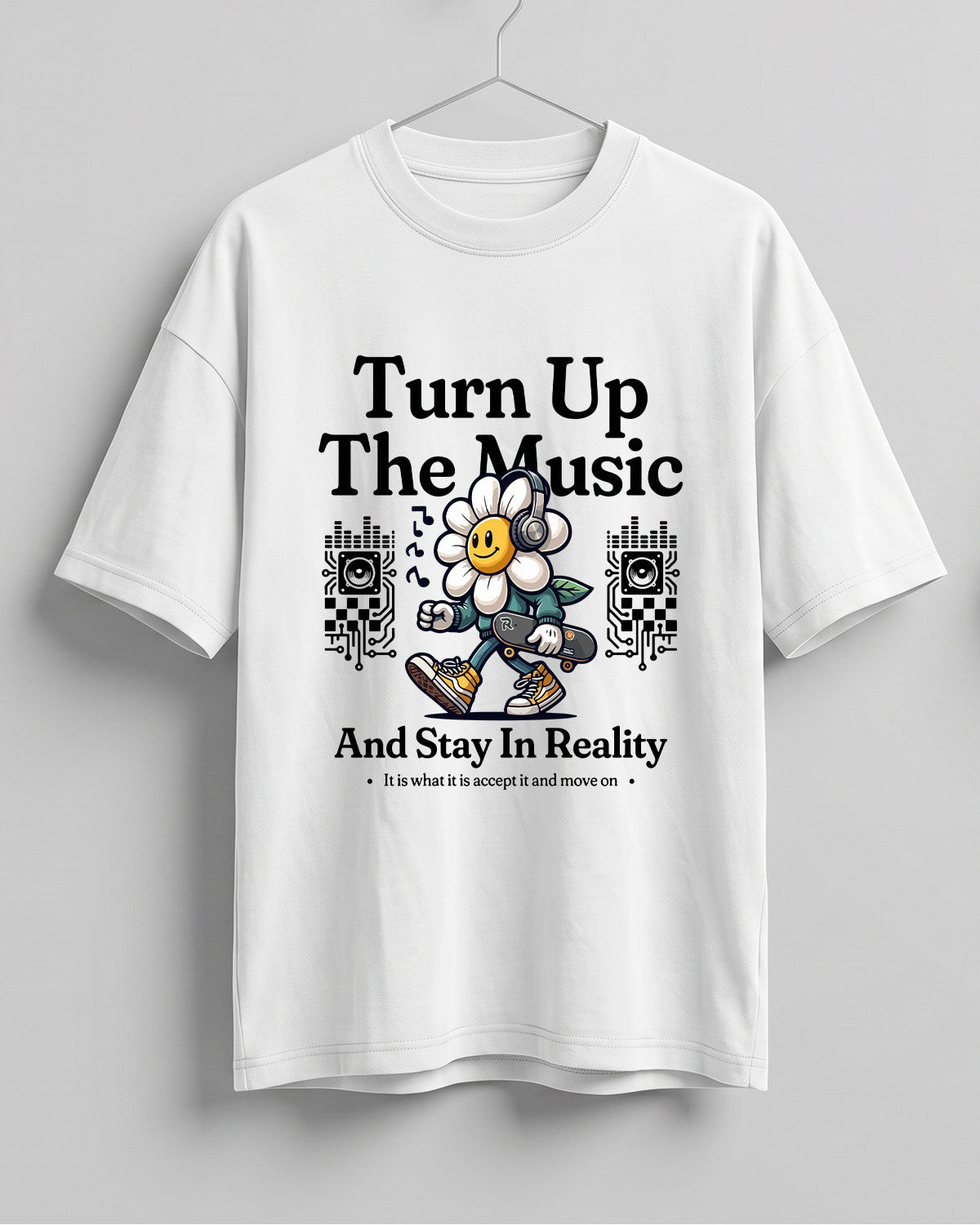 Turn Up The Music Cotton Oversized Fit T-Shirt