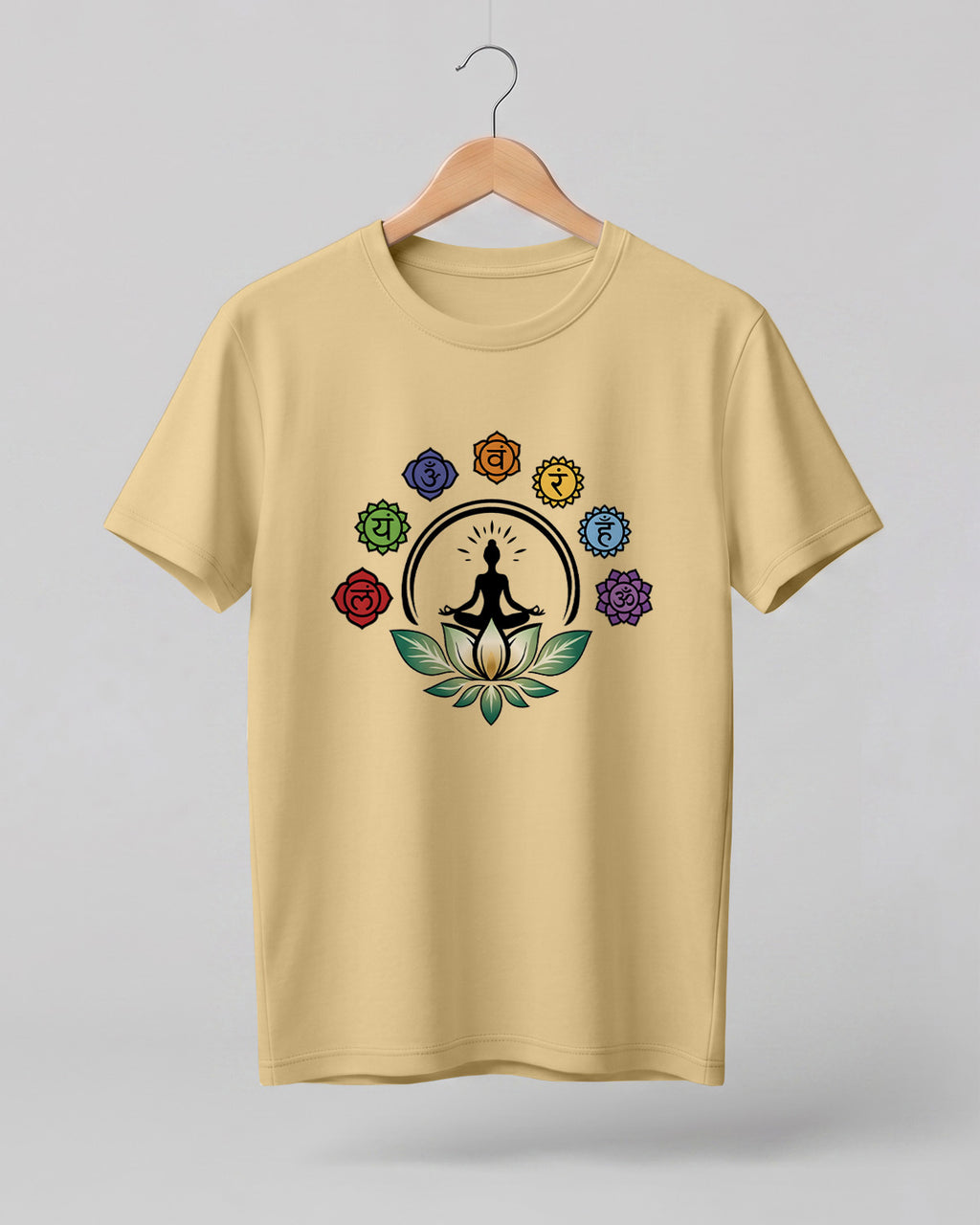 Chakra Lotus Meditation Half Sleeve T-Shirt