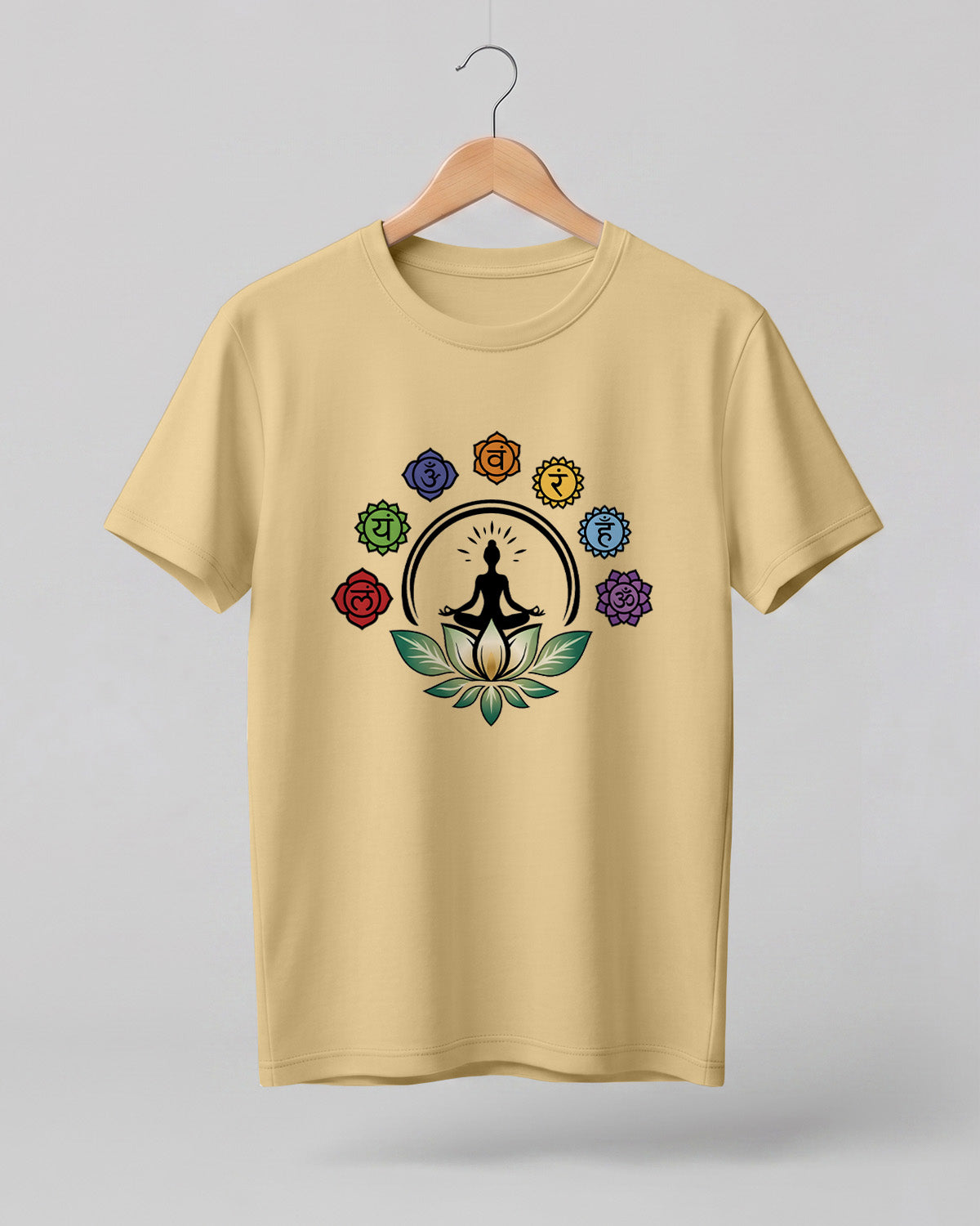 Chakra Lotus Meditation Half Sleeve T-Shirt