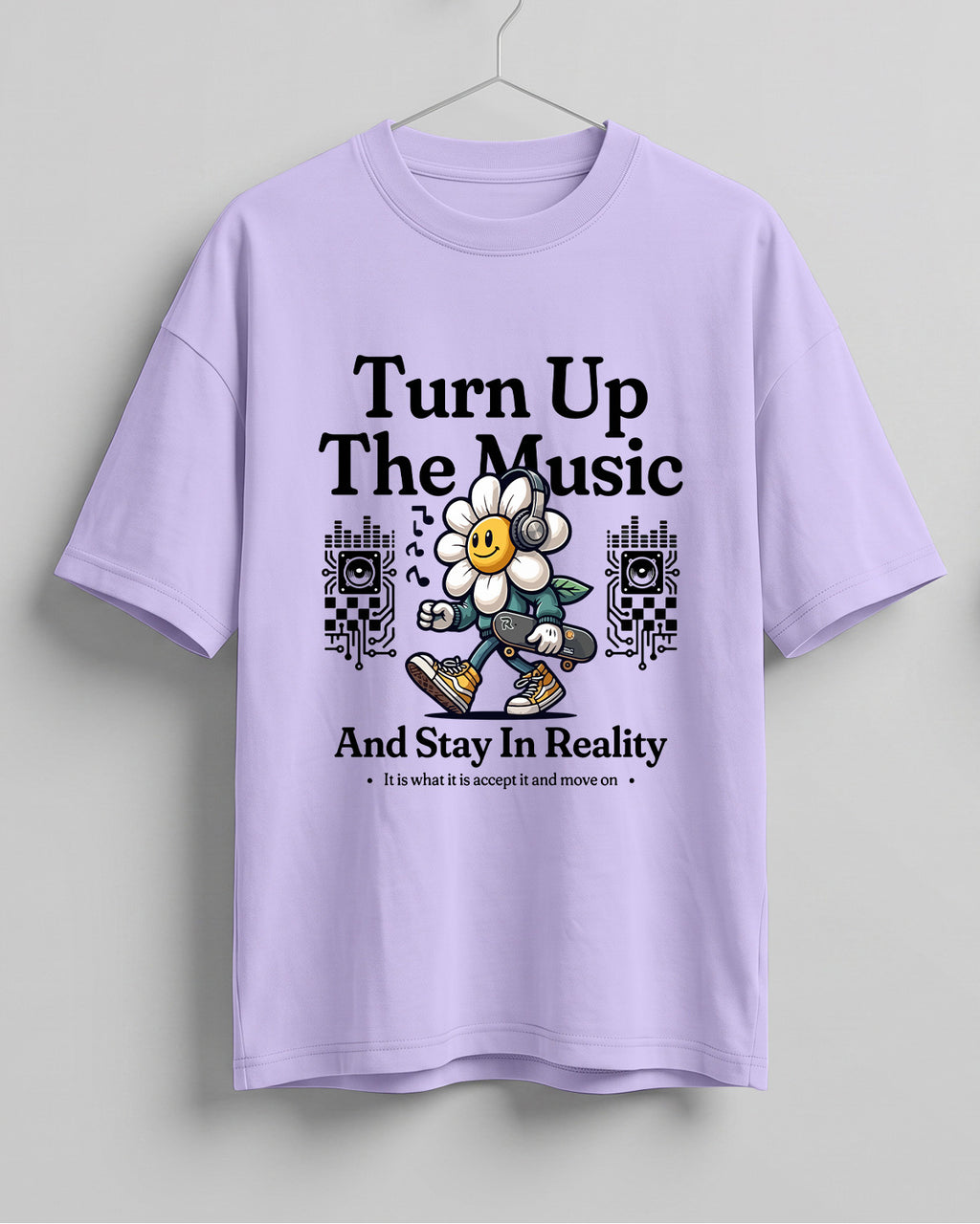 Turn Up The Music Cotton Oversized Fit T-Shirt