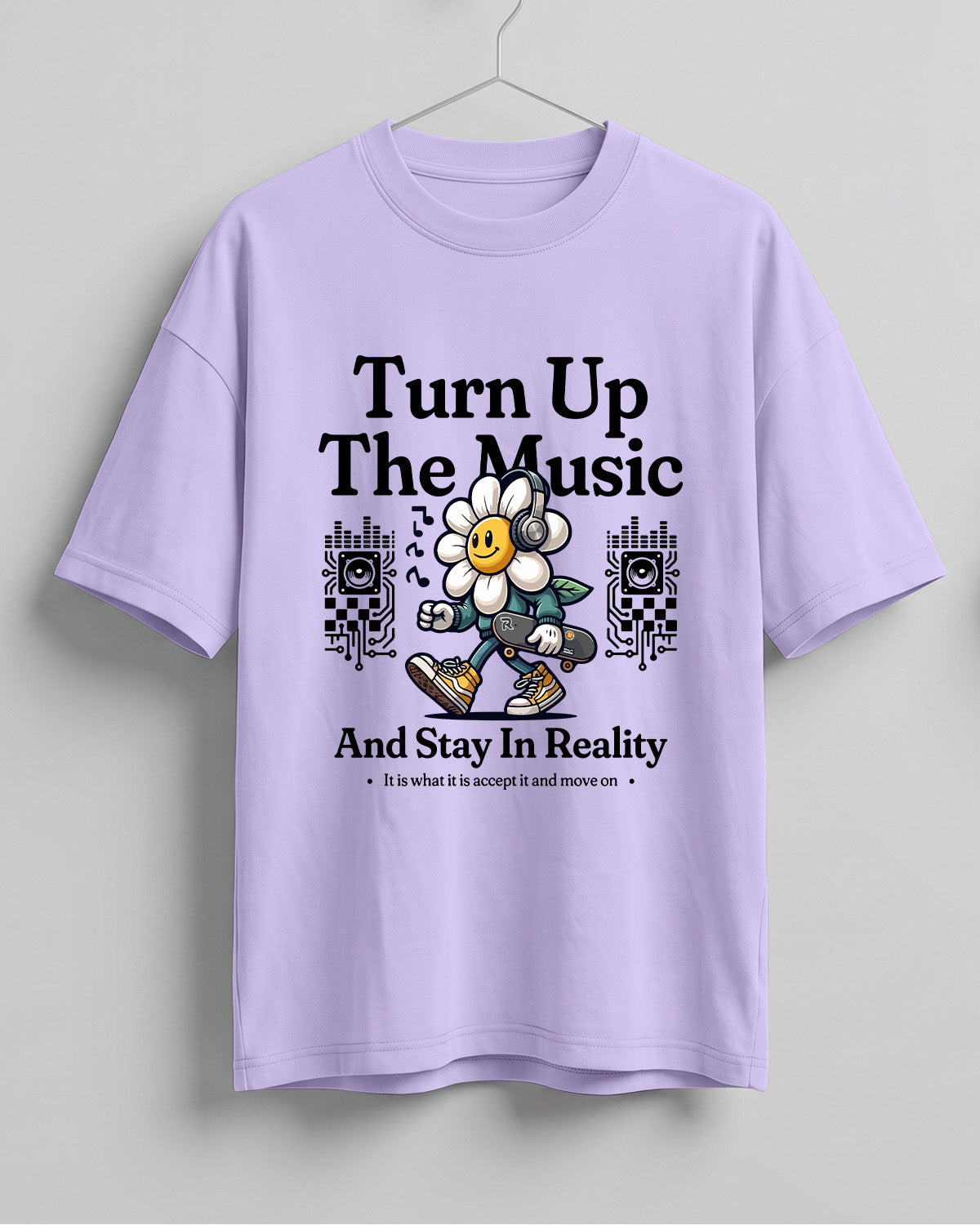 Turn Up The Music Cotton Oversized Fit T-Shirt
