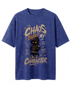 Chaos Built My Character Acid Washed Oversized T-Shirt