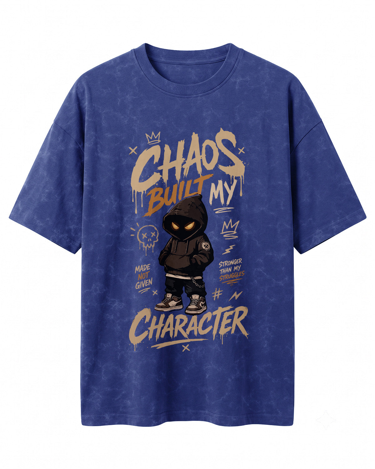 Chaos Built My Character Acid Washed Oversized T-Shirt