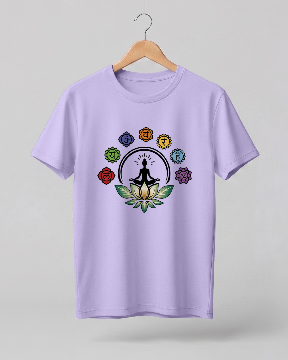 Chakra Lotus Meditation Half Sleeve T-Shirt