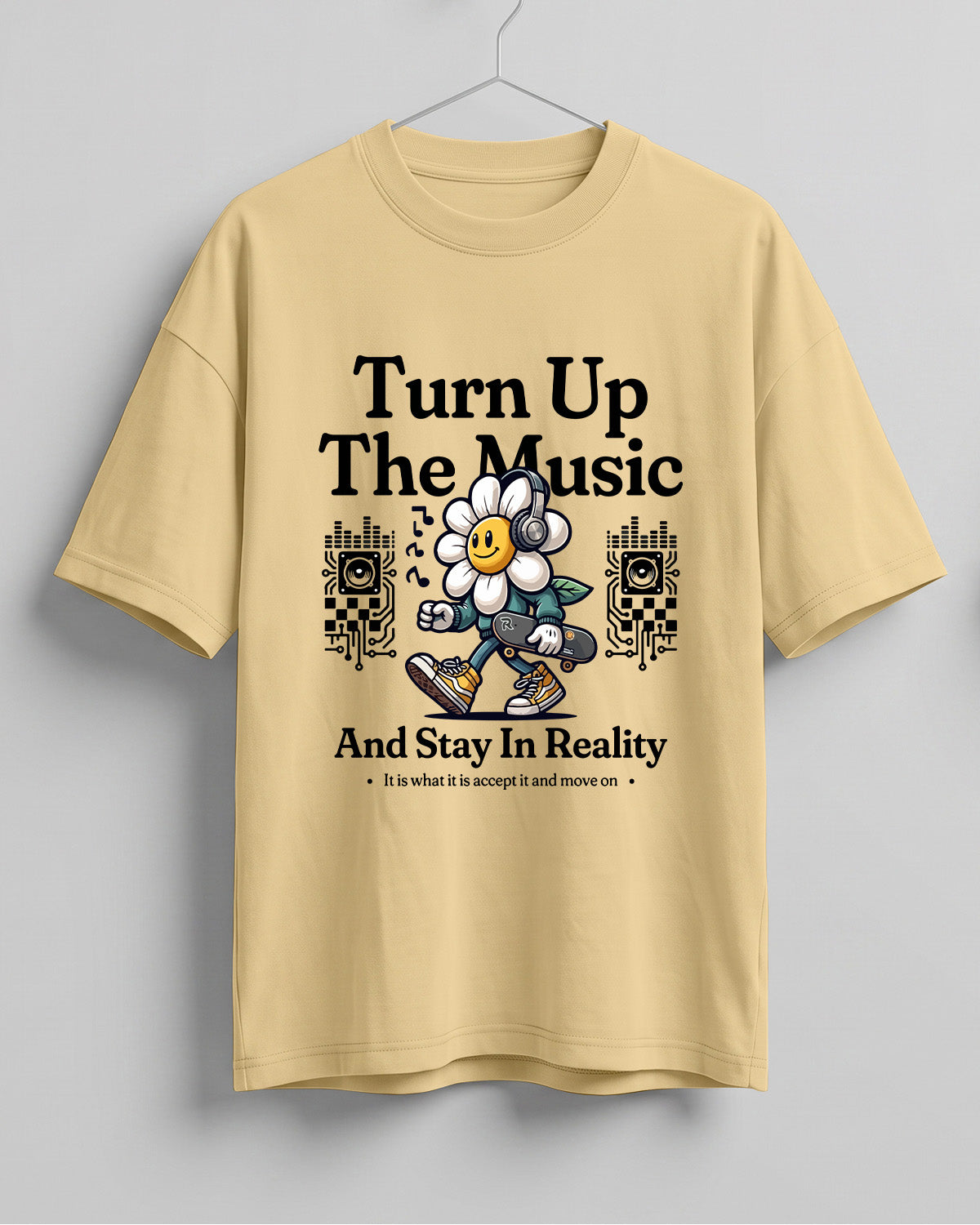 Turn Up The Music Cotton Oversized Fit T-Shirt