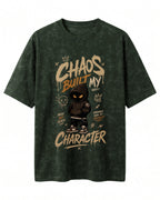 Chaos Built My Character Acid Washed Oversized T-Shirt