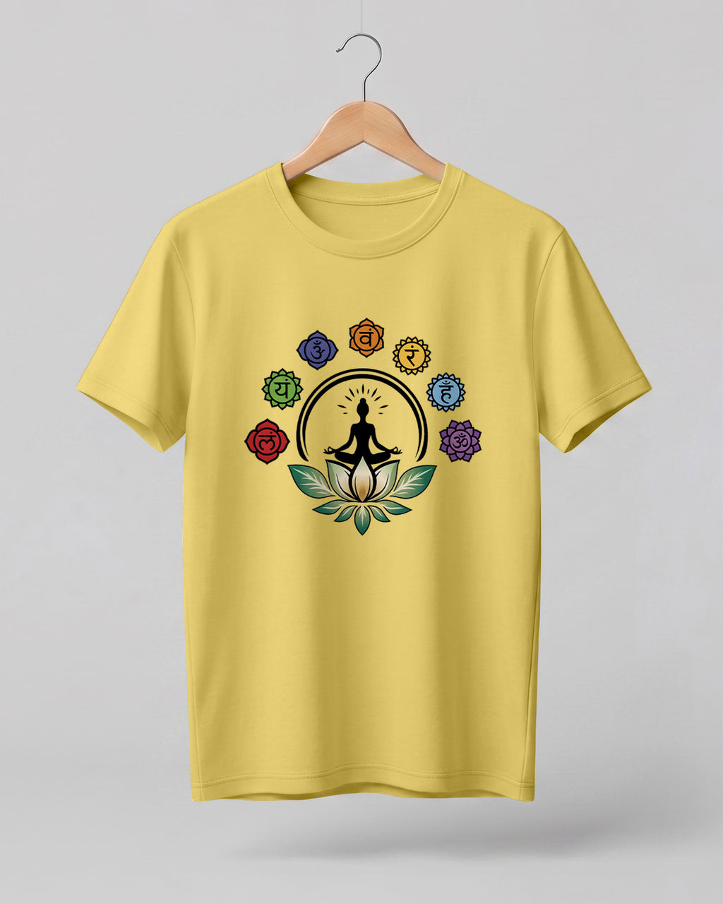 Chakra Lotus Meditation Half Sleeve T-Shirt