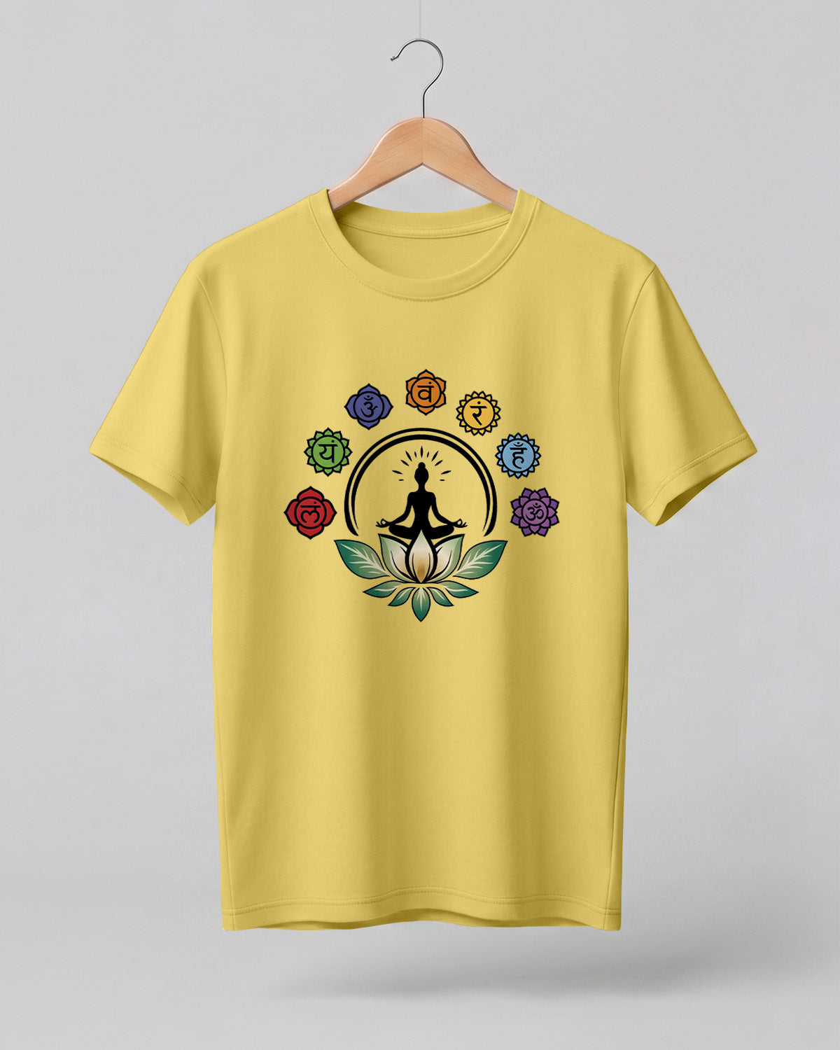 Chakra Lotus Meditation Half Sleeve T-Shirt