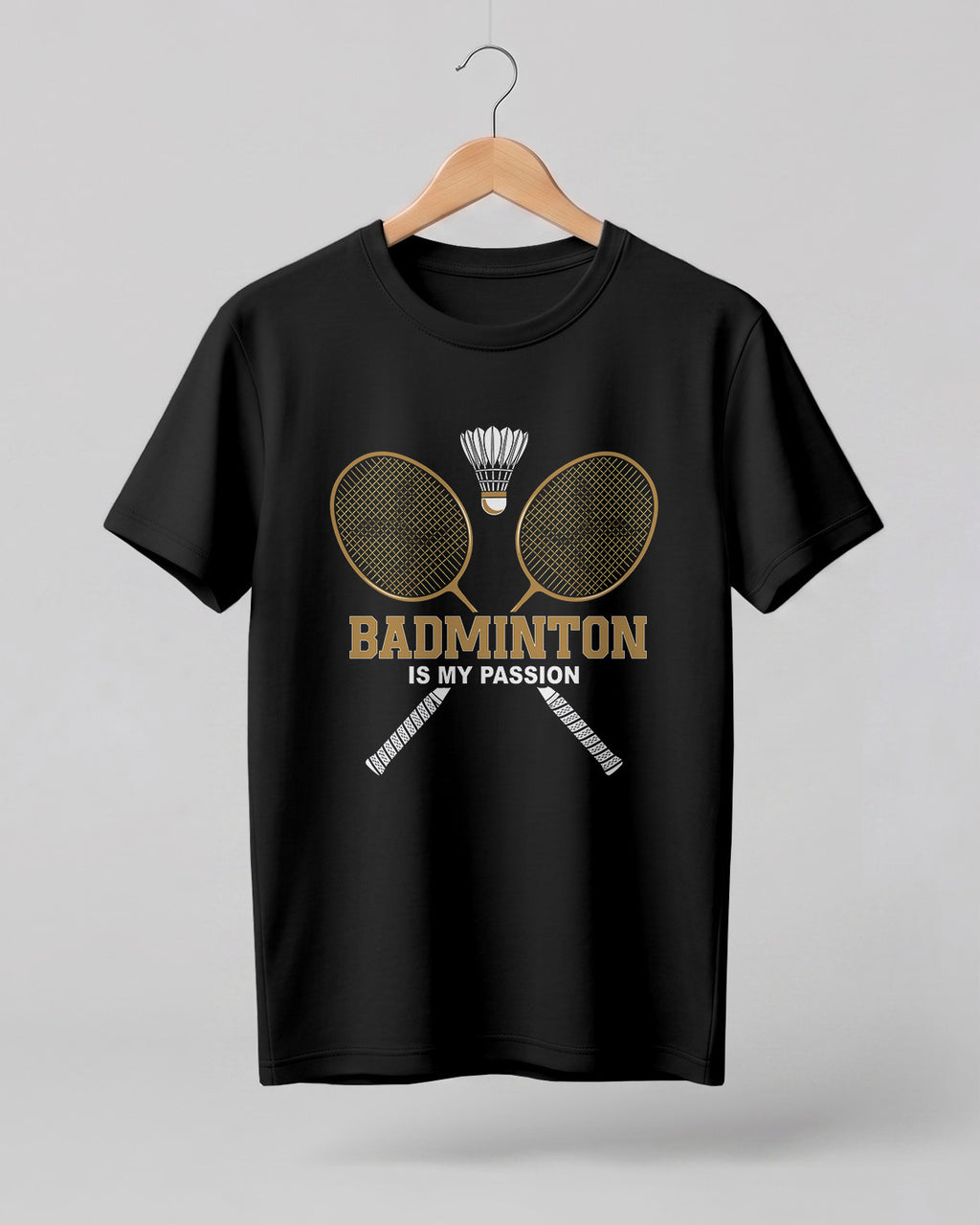 Motivational sports graphic half sleeve t-shirt featuring bold “Court King” typography with tennis player silhouette printed on premium cotton fabric.