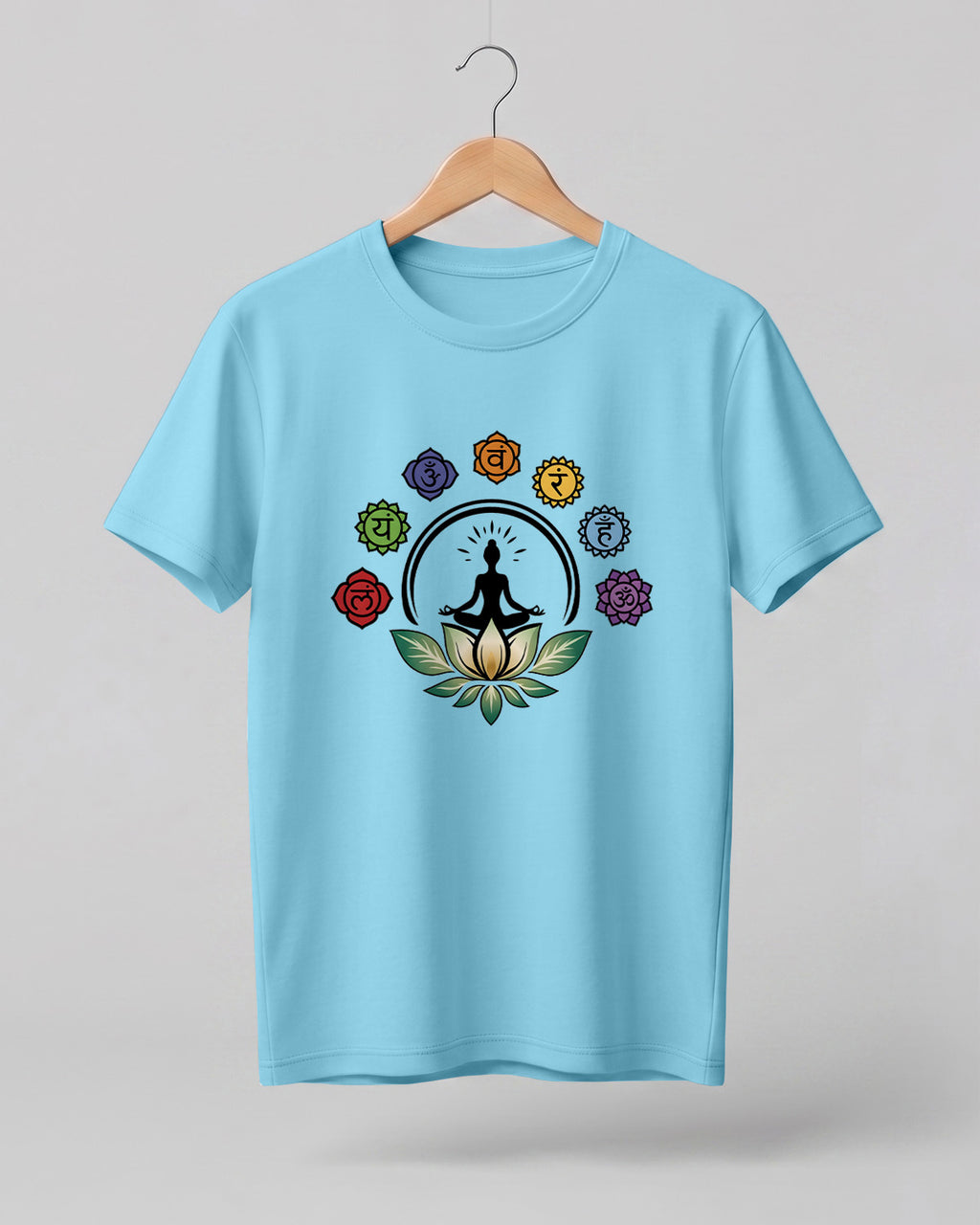 Chakra Lotus Meditation Half Sleeve T-Shirt
