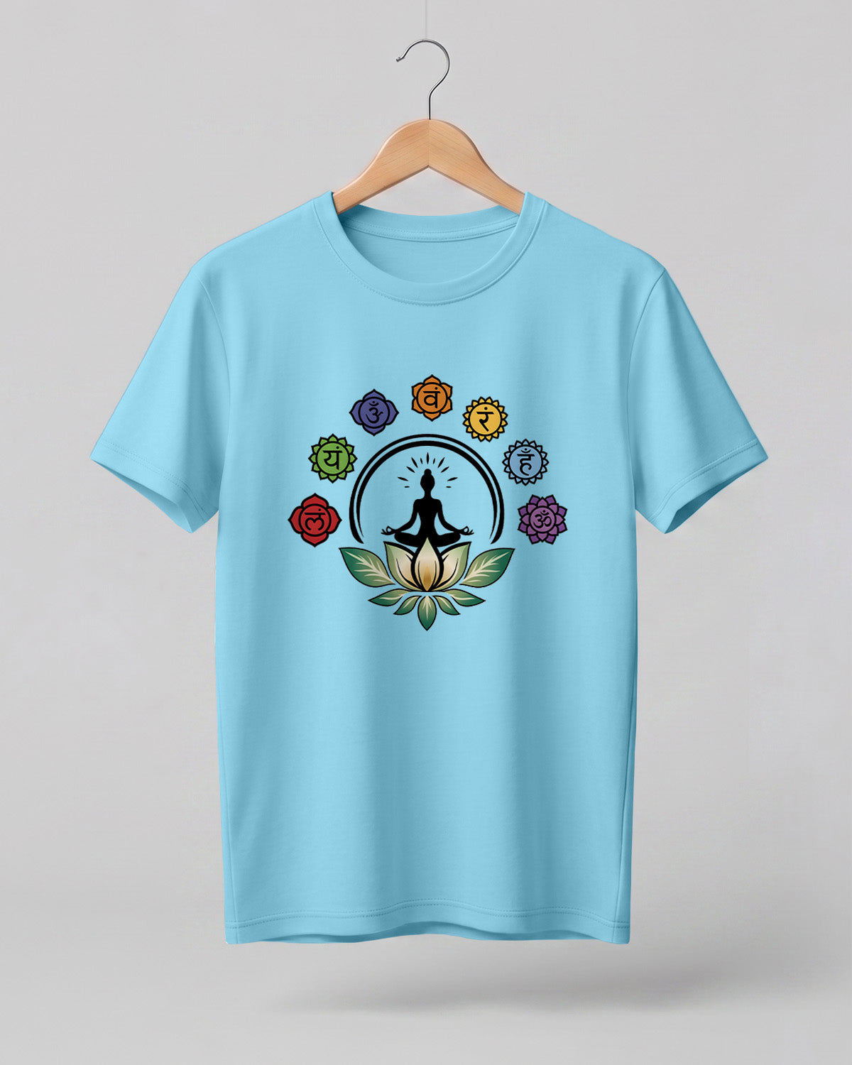 Chakra Lotus Meditation Half Sleeve T-Shirt