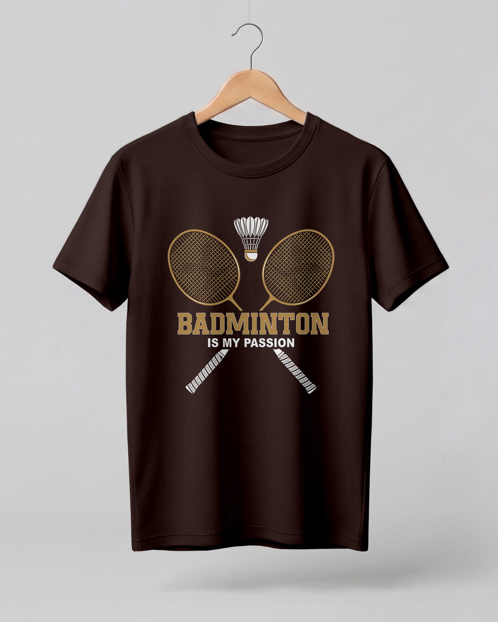 Motivational sports graphic half sleeve t-shirt featuring bold “Court King” typography with tennis player silhouette printed on premium cotton fabric.