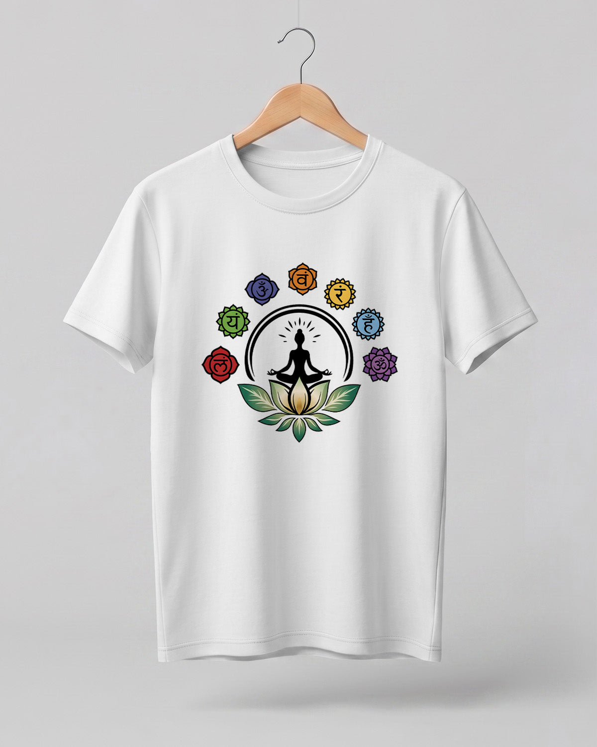 Chakra Lotus Meditation Half Sleeve T-Shirt
