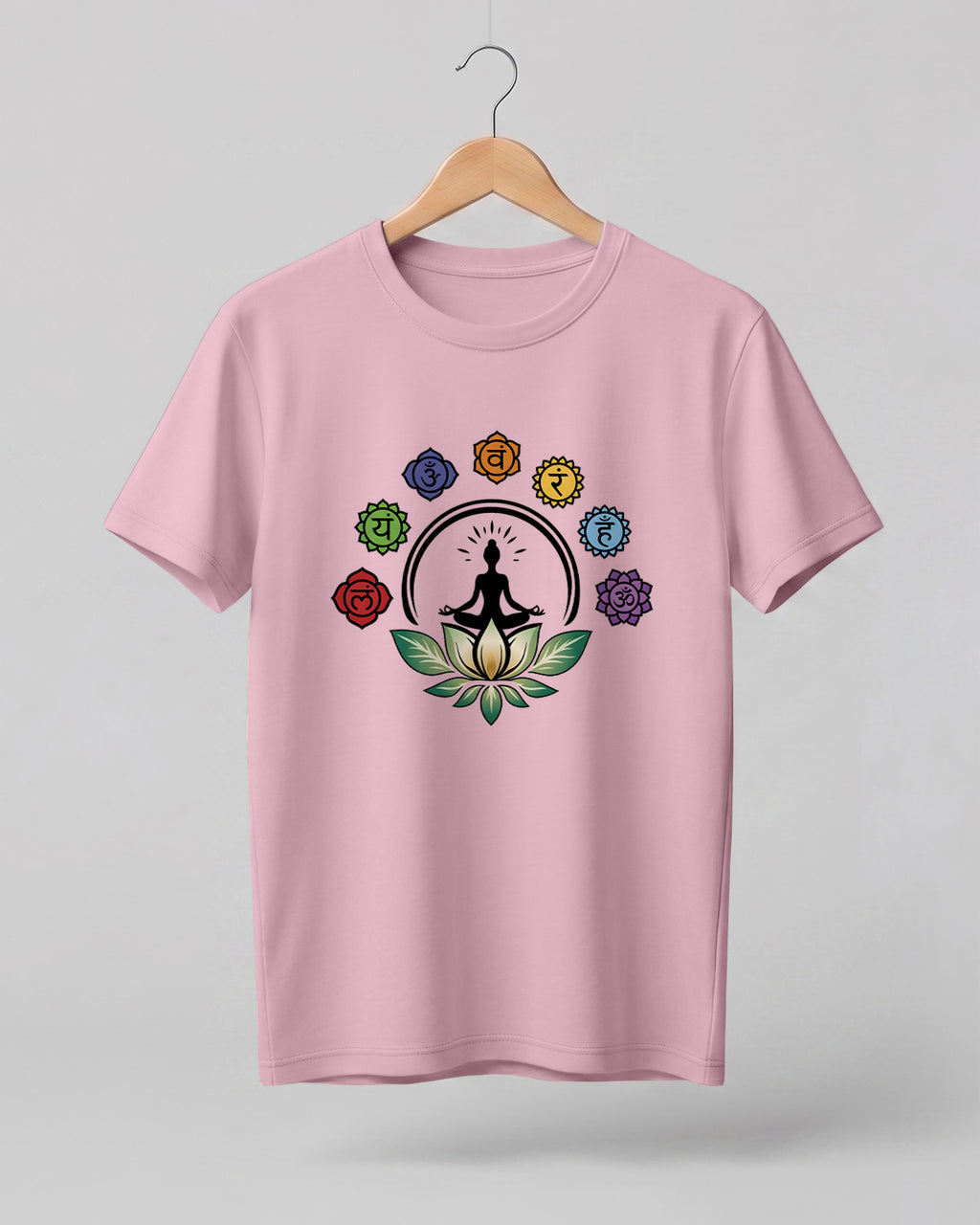 Chakra Lotus Meditation Half Sleeve T-Shirt