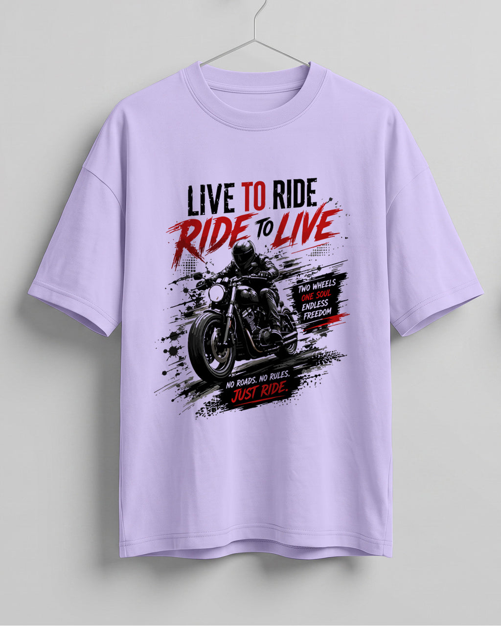 Live to ride motorcycle graphic biker oversized t-shirt
