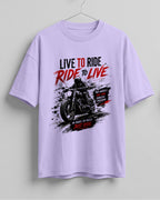 Live to ride motorcycle graphic biker oversized t-shirt
