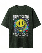 Happy Chaos Acid Washed Oversized T-Shirt