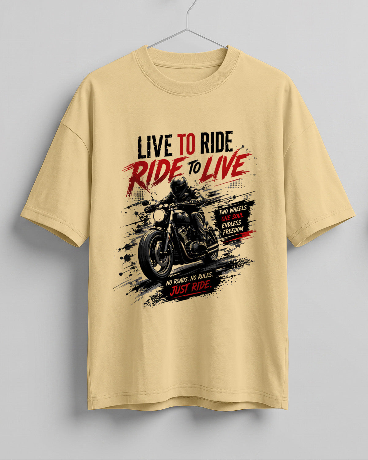 Live to ride motorcycle graphic biker oversized t-shirt