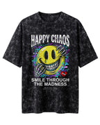 Happy Chaos Acid Washed Oversized T-Shirt