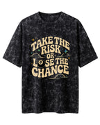 Oversized unisex acid washed t-shirt featuring “Fatality” typography print, crafted from 220 GSM cotton.