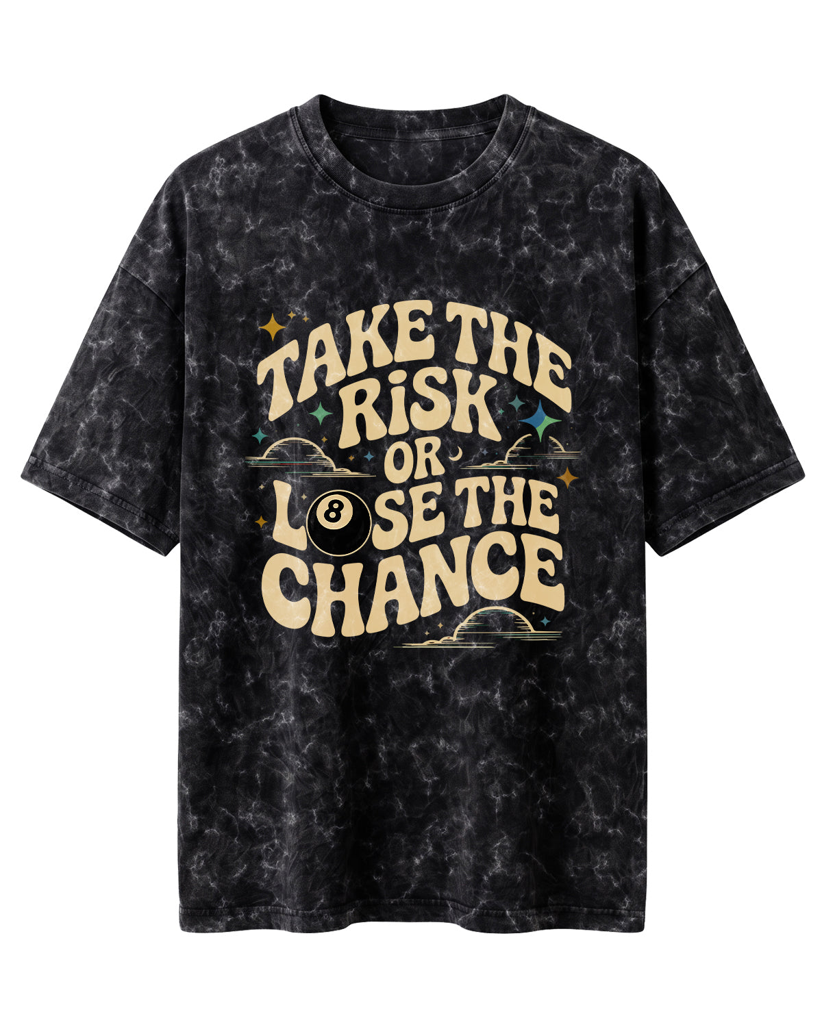 Oversized unisex acid washed t-shirt featuring “Fatality” typography print, crafted from 220 GSM cotton.