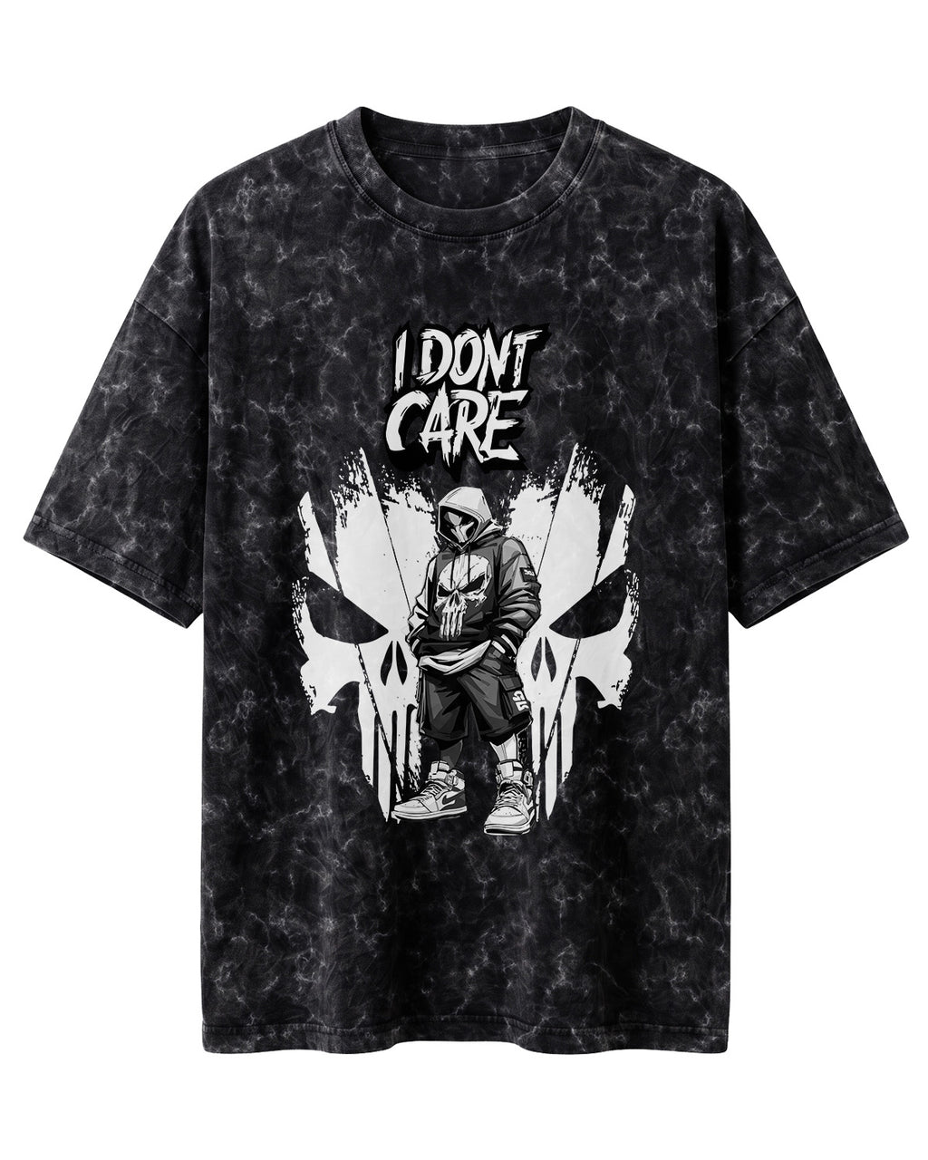 I Don't Care Acid Washed Oversized T-Shirt