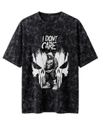 I Don't Care Acid Washed Oversized T-Shirt