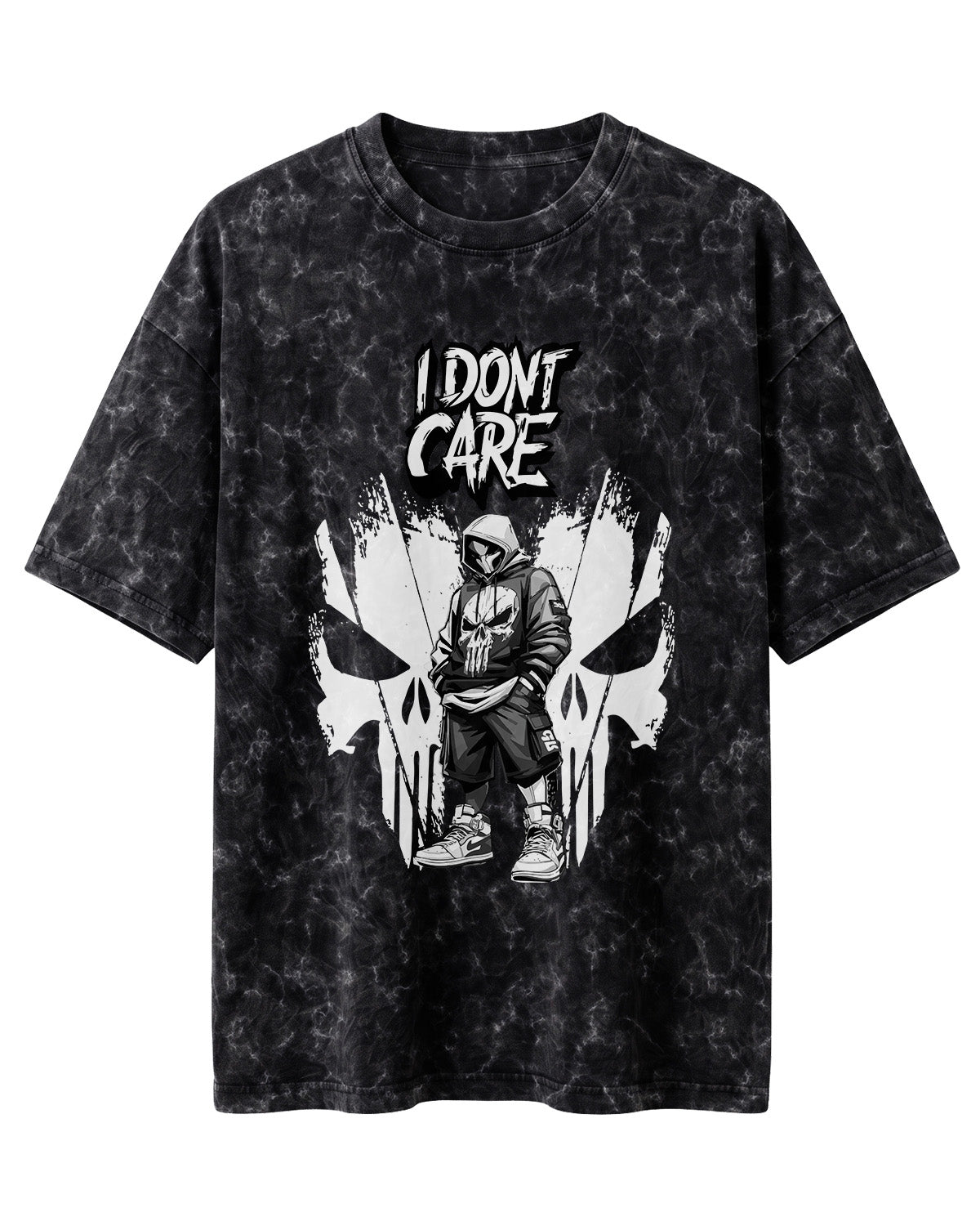 I Don't Care Acid Washed Oversized T-Shirt