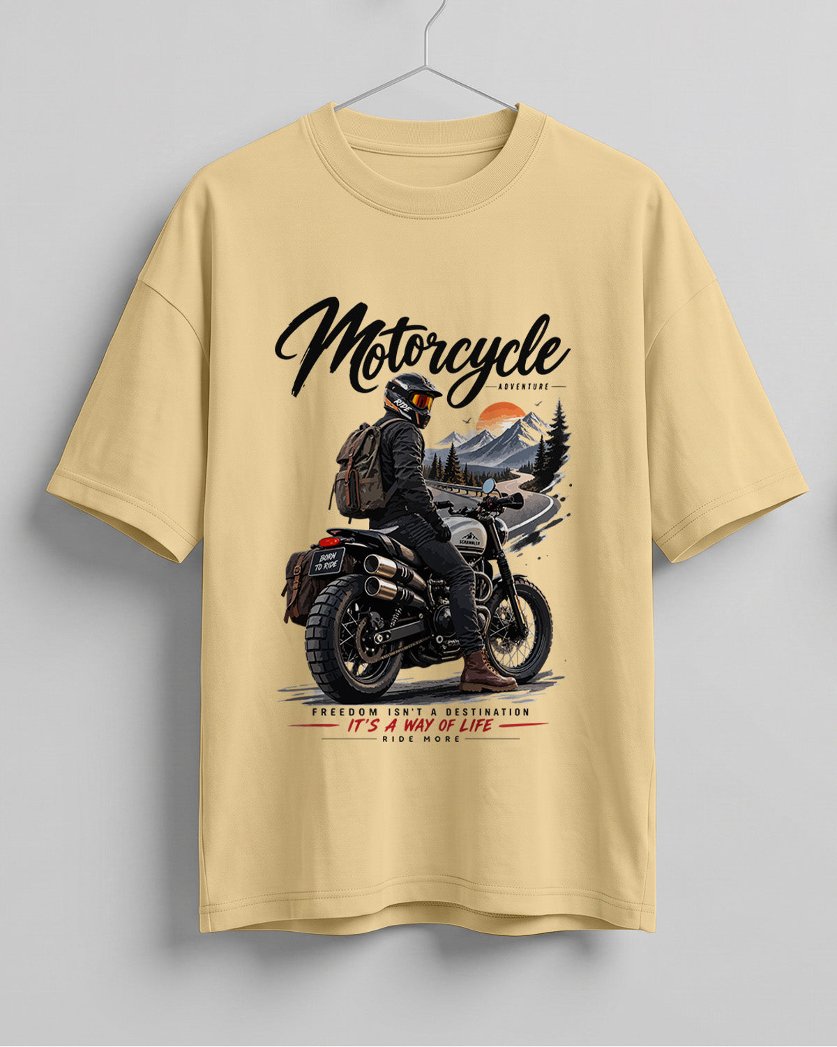 Motorcycle graphic biker oversized t-shirt