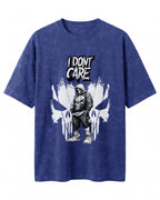 I Don't Care Acid Washed Oversized T-Shirt