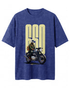 Xenovaurban 650 motorcycle rider graphic half sleeve T-shirt featuring a vintage motorcycle illustration and bold typography