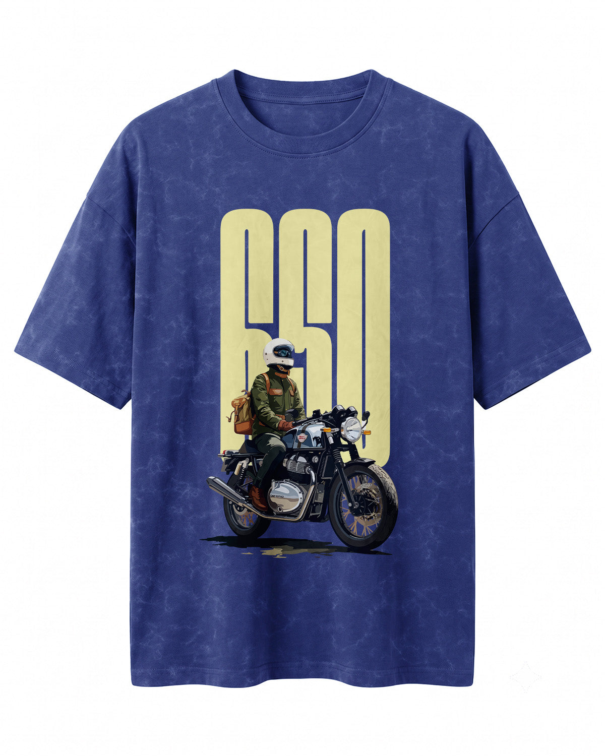 Xenovaurban 650 motorcycle rider graphic half sleeve T-shirt featuring a vintage motorcycle illustration and bold typography
