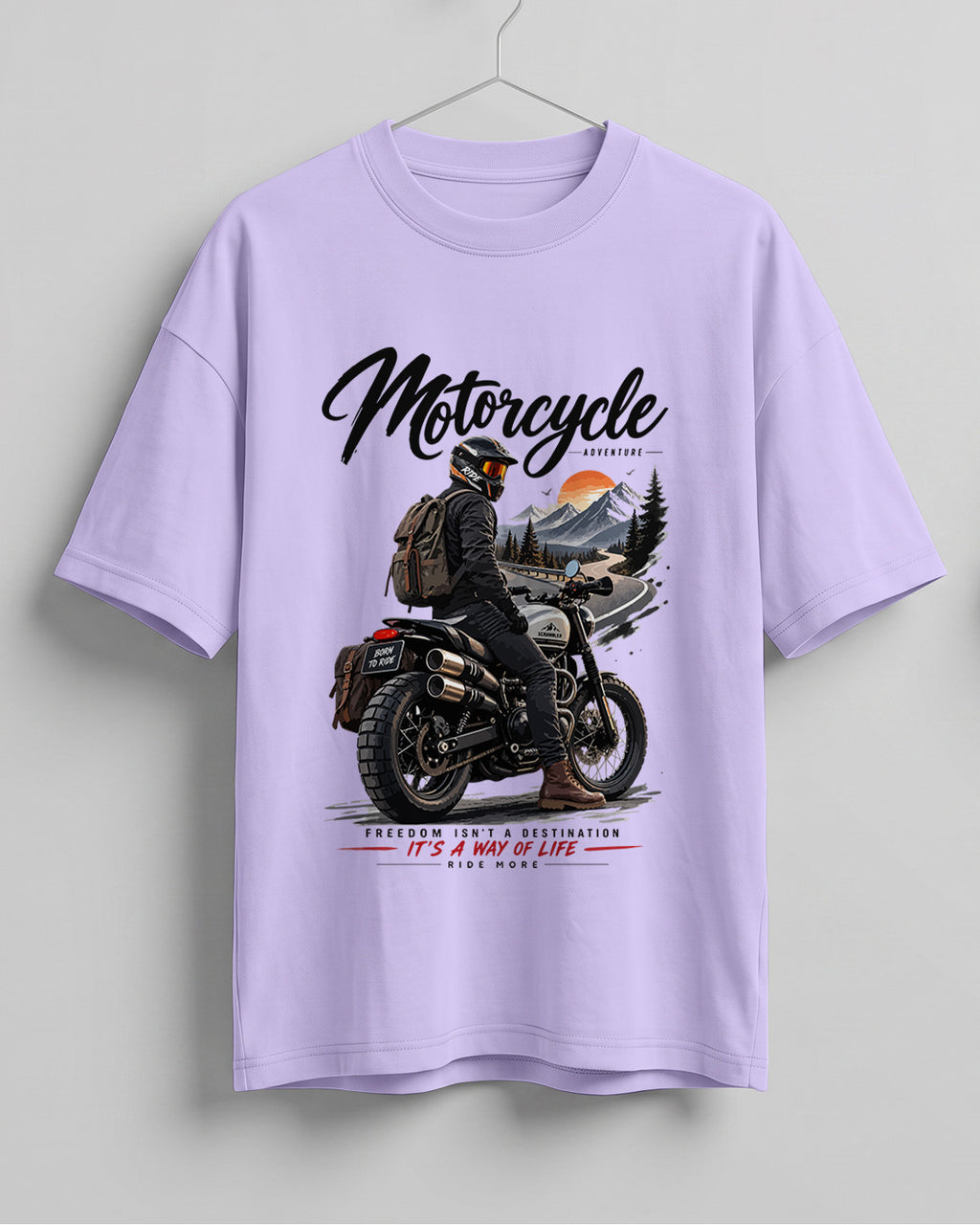 Motorcycle graphic biker oversized t-shirt