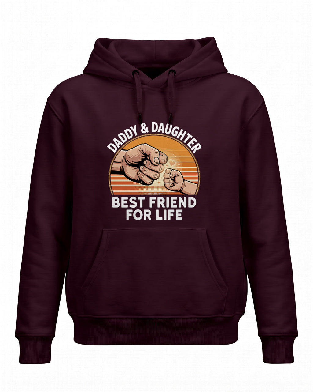 Xenovaurban graphic hoodie featuring father and daughter hand illustration and “Daddy and Daughter Best Friend for Life” typography.