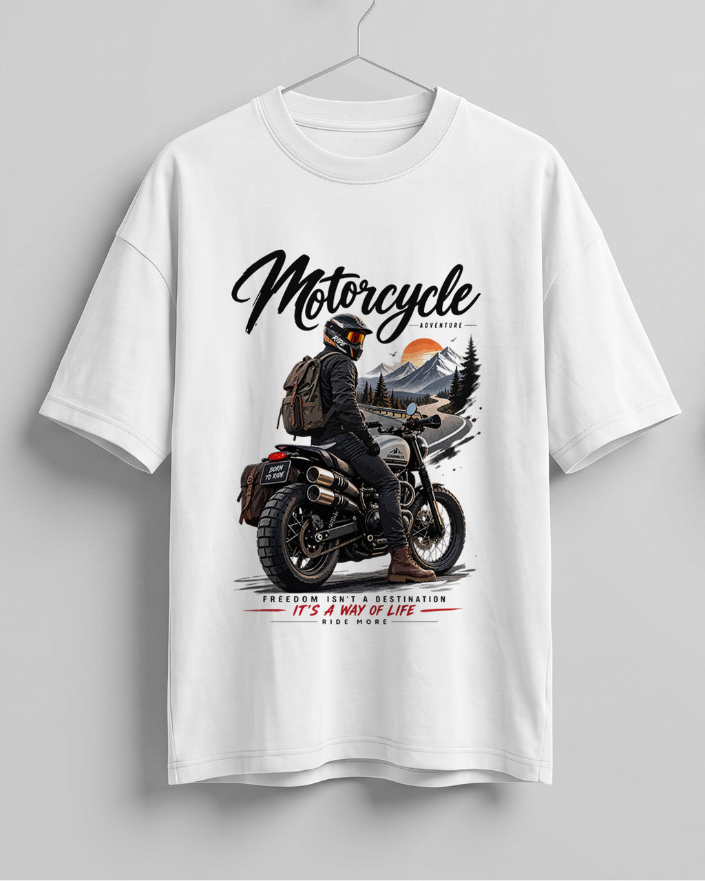 Motorcycle graphic biker oversized t-shirt