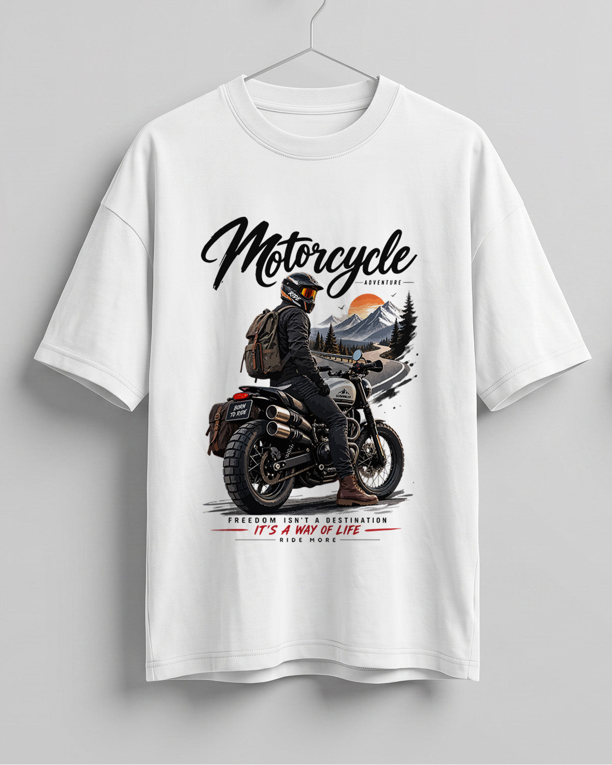 Motorcycle graphic biker oversized t-shirt